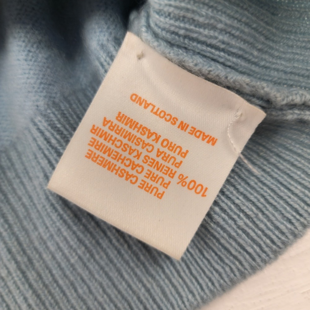 The Scotch‎ House S/M | Blue Argyle 100% Cashmere V-Neck Sweater Women - Picture 7 of 7